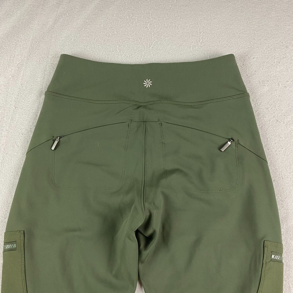Athleta Womens Headlands Hybrid High Rise Cargo Tight Leggings 2 green Hiking - Picture 5 of 9